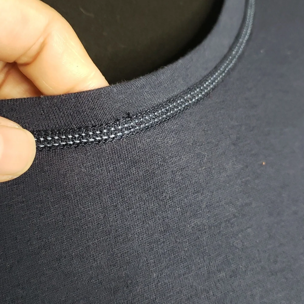American Eagle Ribbed Knit Long Sleeves Fitted Top Size M Blue Preppy 90s Blue